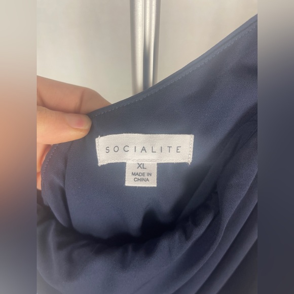 SOCIALITE One Shoulder Bodycon Navy Blue Dress Size XL NWT - Picture 3 of 12